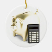 Varkens en rekenmachines keramisch ornament (Voorkant)