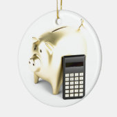 Varkens en rekenmachines keramisch ornament (Links)