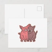 Varkens en wilde zwijnen briefkaart (Voorkant / Achterkant)