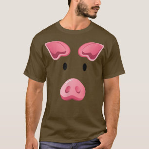Varkens Face Costume Funny Halloween Boerderij Ani T-shirt