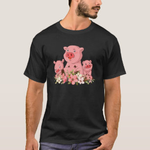 Varkens Familie Cute Boerderij Dierlijke biggen Fa T-shirt