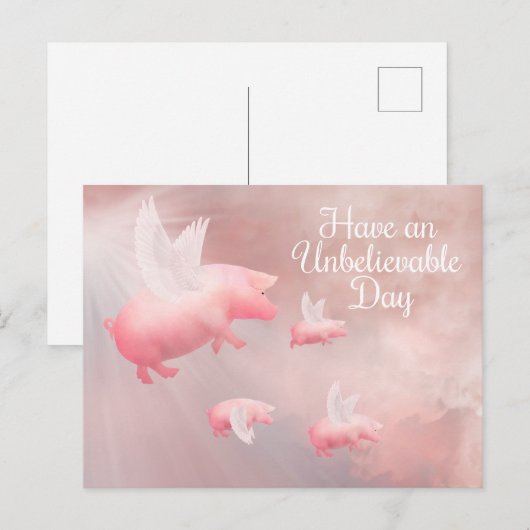 Varkens Fly-An Onvoorstelbare Dag Briefkaart (Voorkant / Achterkant)