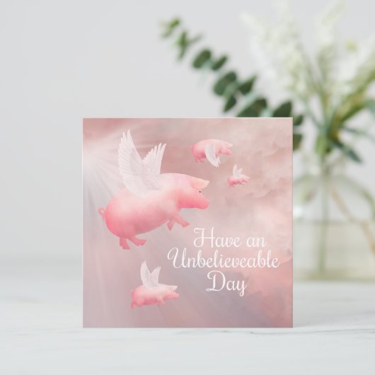 Varkens Fly-An Onvoorstelbare Dag Kaart (Staand voorkant)