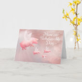 Varkens Fly-An Onvoorstelbare Dag Kaart (Gele Bloem)