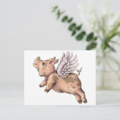 Varkens Fly Briefkaart (Staand voorkant)