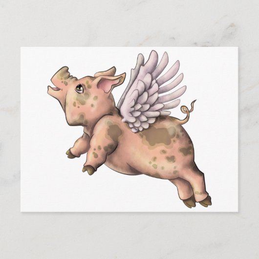 Varkens Fly Briefkaart (Voorkant)