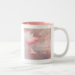 Varkens Fly-een ongelooflijke dag two-tone koffie Tweekleurige Koffiemok