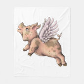 Varkens Fly Fleece Deken (Voorkant)