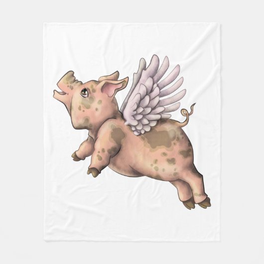 Varkens Fly Fleece Deken (Voorkant)
