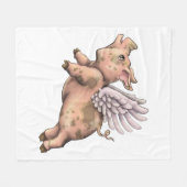 Varkens Fly Fleece Deken (Voorkant (Horizontaal))