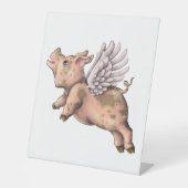 Varkens Fly Reclamebord Met Voetstuk (Voorkant)