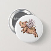 Varkens Fly Ronde Button 5,7 Cm (Voorkant /achterkant)