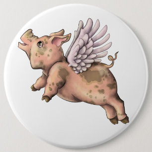 Varkens Fly Ronde Button 6,0 Cm