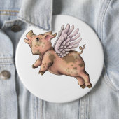 Varkens Fly Ronde Button 6,0 Cm (In situ)