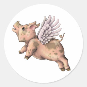 Varkens Fly Ronde Sticker