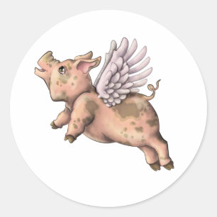 Varkens Fly Ronde Sticker