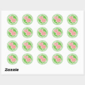 Varkens; Groen Gingham Ronde Sticker (Vel)