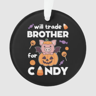 Varkens Halloween Handelsbroer voor Snoep Ornament