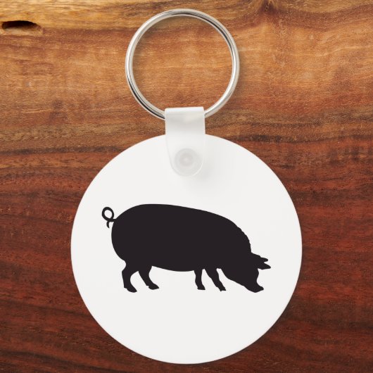 Varkens  hout sleutelhanger (Voorkant)