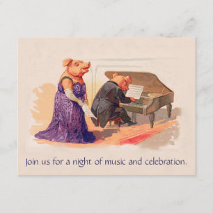 varkens in concert - uitnodiging ter gelegenheid