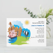 Varkens in de Nobelprijs van de Müd Barnyard Kaart (Staand voorkant)