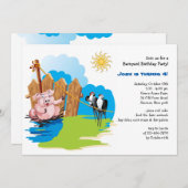 Varkens in de Nobelprijs van de Müd Barnyard Kaart (Voorkant / Achterkant)