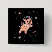 Varkens in de ruimte vierkante button 5,1 cm (Voorkant)