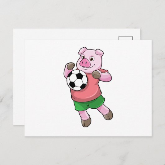 Varkens in de sport briefkaart (Voorkant / Achterkant)