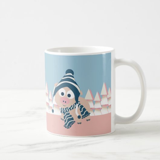 Varkens in de winter koffiemok (Rechts)