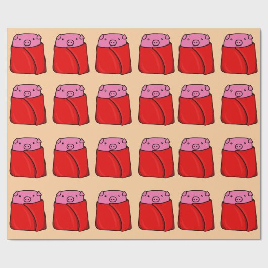 Varkens in dekens en pakpapier (Vlak)