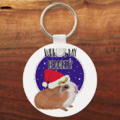varkens in dekens guinee grappige kerstmis sleutelhanger (Voorkant)