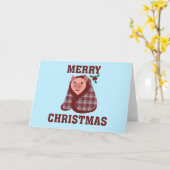 Varkens in dekens Kerstmis Xmas Kaart (Gele Bloem)