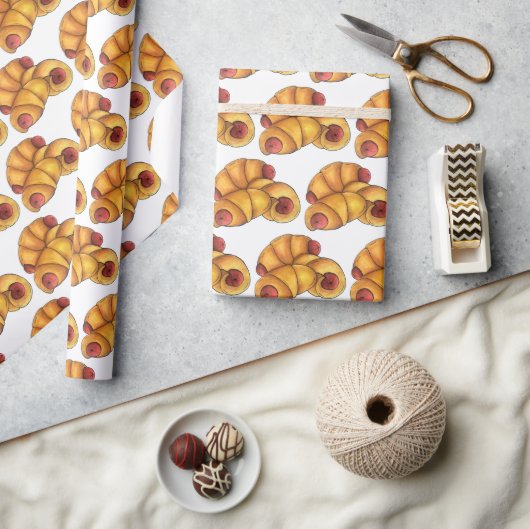 Varkens in een Blanket Crescent Roll Hot Dog Junk Cadeaupapier (Crafts)