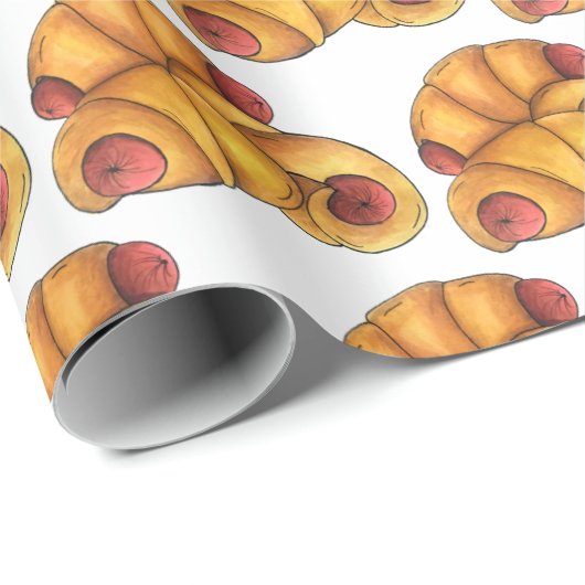 Varkens in een Blanket Crescent Roll Hot Dog Junk Cadeaupapier (Rol Hoek)