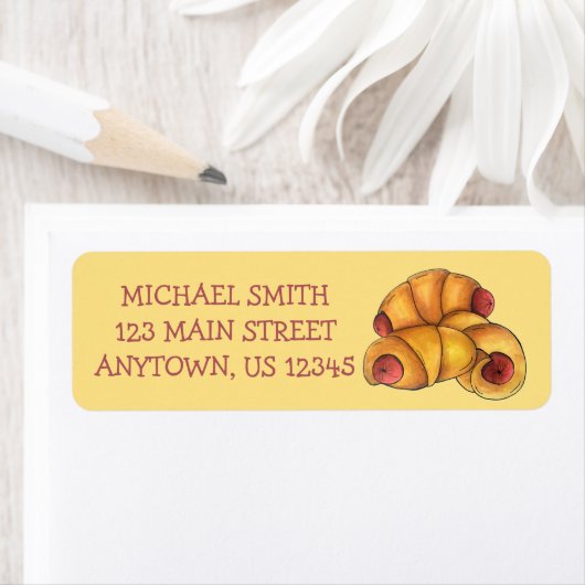 Varkens in een Blanket Crescent Roll Hot Dog Junk  Etiket (Insitu)