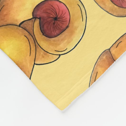 Varkens in een Blanket Crescent Roll Hot Dog Junk  Fleece Deken (Hoek)