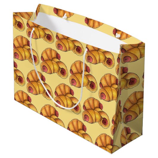 Varkens in een Blanket Crescent Roll Hot Dog Junk  Groot Cadeauzakje (Achterkant Gekanteld)