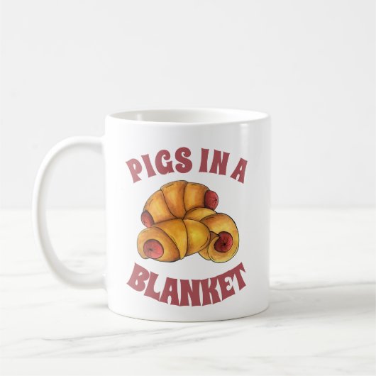 Varkens in een Blanket Crescent Roll Hot Dog Junk Koffiemok (Links)