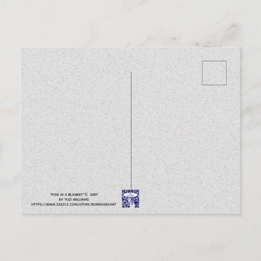 Varkens in een Briefkaart van de Waterverf van de  (Achterkant)