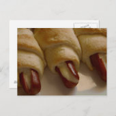 Varkens in een deken met kaas briefkaart (Voorkant / Achterkant)