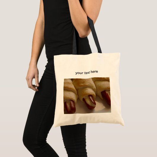 Varkens in een deken met kaas grappig tote bag (Voorkant (product))
