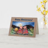 Varkens in een deken Personaliseerbare Jubilea Kaa Kaart (Gele Bloem)