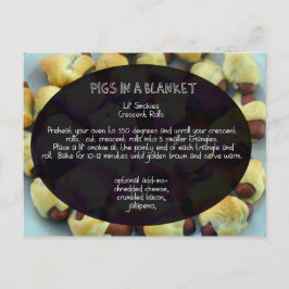 Varkens in een dekens recept briefkaart