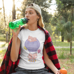 Varkens in een luchtballon met warme lucht t-shirt