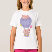 Varkens in een luchtballon t-shirt (Voorkant)