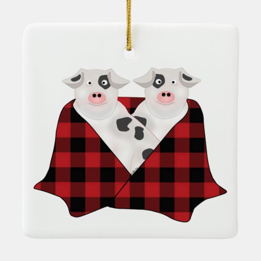 Varkens in een Ornament van de Blanket (Achterkant)