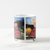 Varkens in een Romantische Night Moon Stars Kunst Koffiemok (Center)