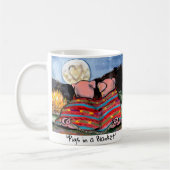 Varkens in een Romantische Night Moon Stars Kunst Koffiemok (Links)