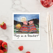 Varkens in een Romantische Night Moon Stars Kunst Servet (Insitu)