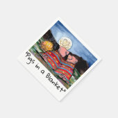 Varkens in een Romantische Night Moon Stars Kunst Servet (Hoek)
